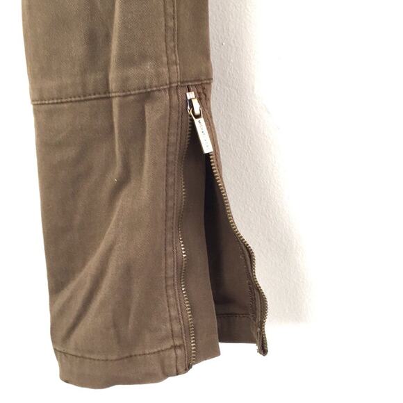 Michael Kors jeggings size 6 EUC army green zipper ankle length Fake back pocket - Picture 4 of 9